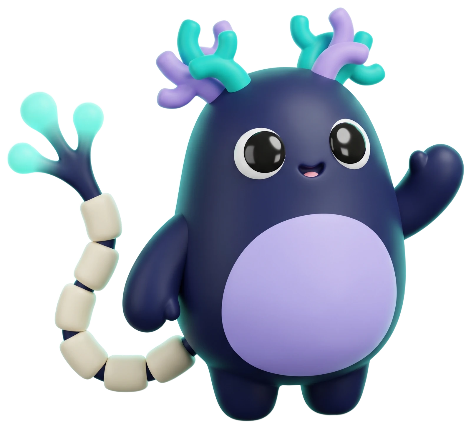 Axon, the BioHacks mascot, waving from a platform